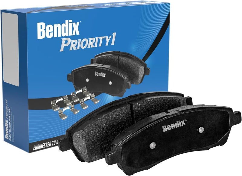 Bendix Priority1 CFC2244 Ceramic Front Brake Pads compatible with BMW X2 2023, X3 2018, X3 2021, X4 2021-2019, Mini Cooper Clubman 2024-2023, Toyota GR Supra 2024-2023 - Image 1